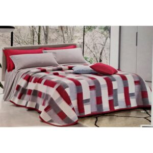 Coperta 50% Lana Calda Dis. Tetrix Singolo Piazza e Mezza Matrimoniale Maxi