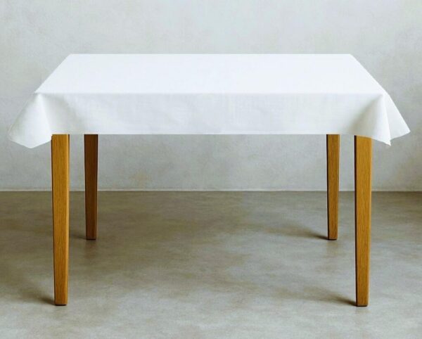 Mollettone Tavolo Rettangolare Bianco Senza Elastico, Copritavolo Salvatavolo Sottotovaglia 100% Cotone Spesso,