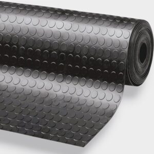 Tappeto Copri Pavimento Gommato 100% PVC Bollato Metro Lineare H 100 Nero Grigio
