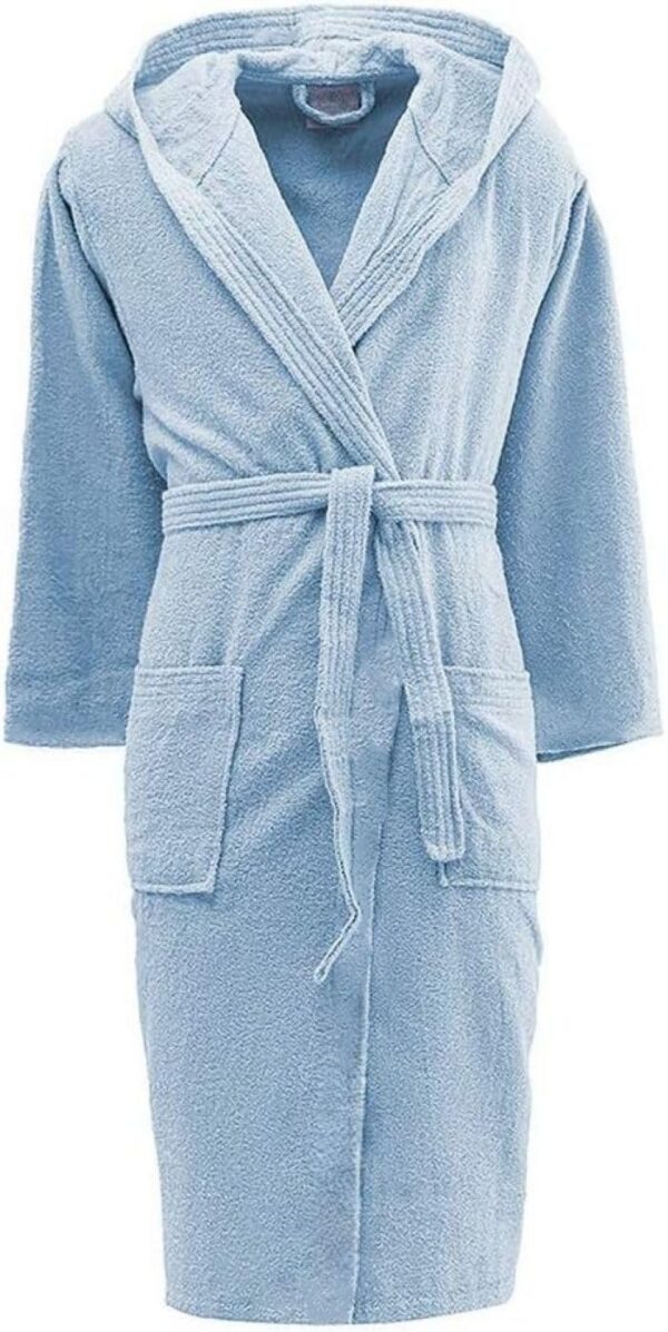 Accappatoio Uomo e Donna in Spugna con Cappuccio 100% Cotone Morbido, Resistente, Lavabile in Lavatrice, Stirabile,