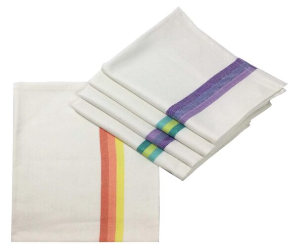 Set 6 Strofinacci Asciugapiatti 50x70 Rinfranto Spigato 100% Cotone Bianco CA