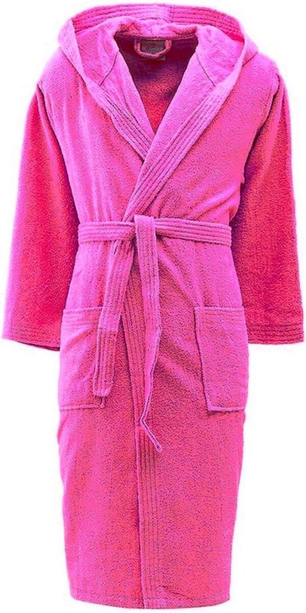 Accappatoio Uomo e Donna in Spugna con Cappuccio 100% Cotone Morbido, Resistente, Lavabile in Lavatrice, Stirabile,