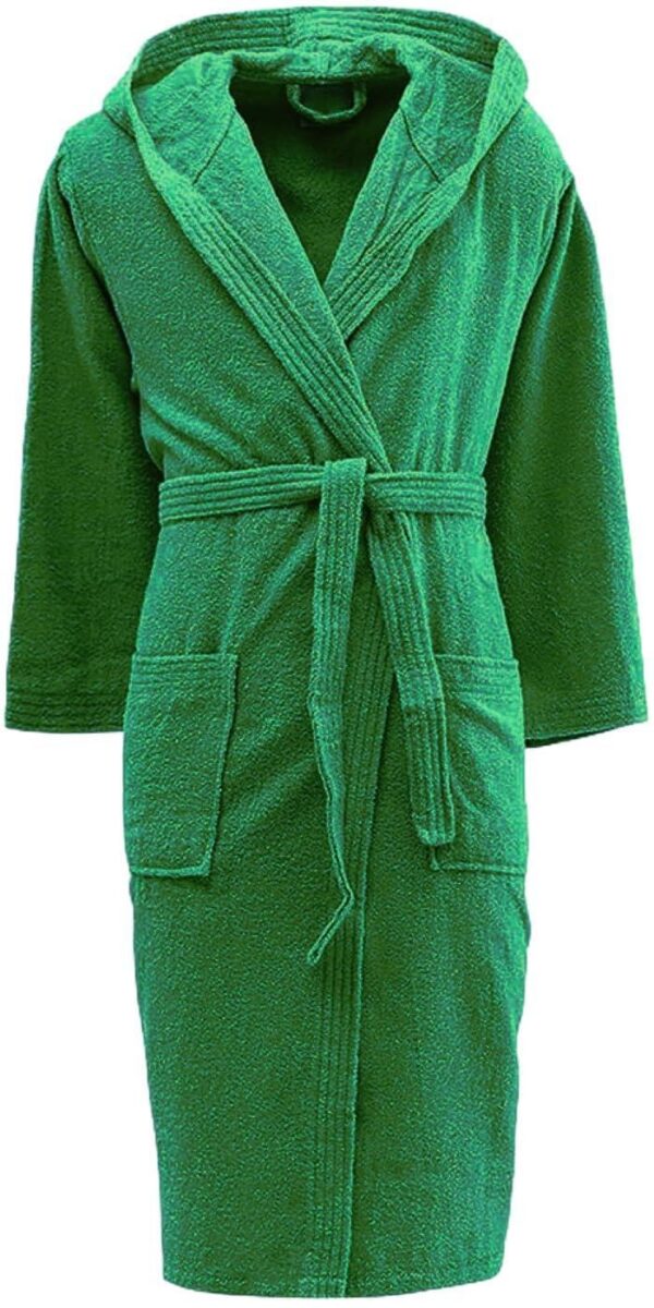 Accappatoio Uomo e Donna in Spugna con Cappuccio 100% Cotone Morbido, Resistente, Lavabile in Lavatrice, Stirabile,