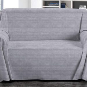 Copritutto Arredatutto Telo arredo Copridivano Copriletto Bon Bon Letto Divano 100% Puro Cotone Misure Maxi (Grigio,
