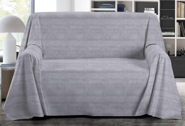 Copritutto Arredatutto Telo arredo Copridivano Copriletto Bon Bon Letto Divano 100% Puro Cotone Misure Maxi (Grigio,