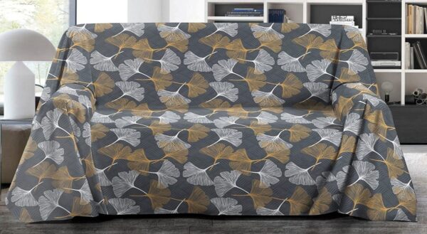 Copritutto Arredatutto Telo arredo Copridivano Copriletto Ginko Letto Divano 100% Puro Cotone Misure Maxi (Piombo