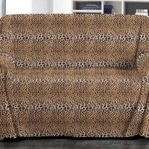 Copritutto Arredatutto Telo arredo Copridivano Copriletto Leopardato Maculato Letto Divano 100% Puro Cotone Misure