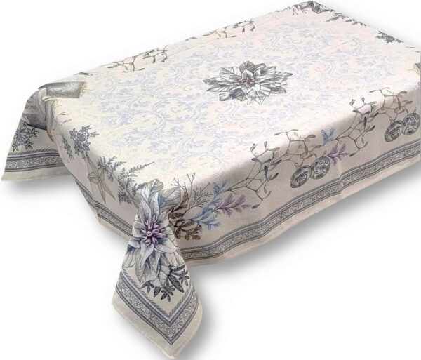 Tovaglia Copritavolo Runner Cuscino Arredo Lurex Buon Natale in Gobelin Jaquard