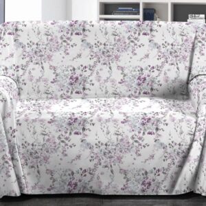 Copritutto Arredatutto Telo arredo Copridivano Copriletto Glicine Acquarello Letto Divano 100% Puro Cotone Misure Maxi