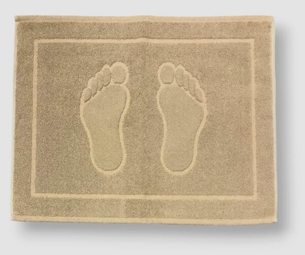 Tappeto Bagno Scendi Doccia Spugna Foot Impronte 0P Cotone Bianco Panna Tortora