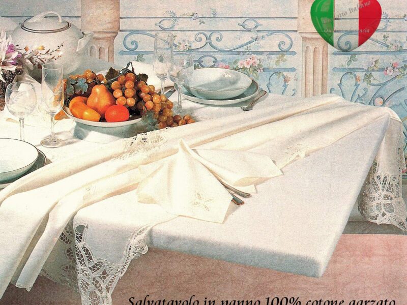 Copritavolo Mollettone Salvatavolo Rotondo 100% cotone garzato con Elastico 16 Misure